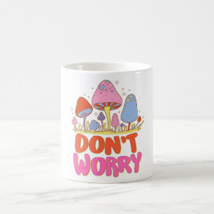 Maak je geen zorgen - Kleurrijke Kawaii-paddenstoe Koffiemok