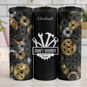 Maak je geen zorgen, monteur repareer het thermosbeker