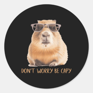 Maak je geen zorgen om Capy Capybara Ronde Sticker