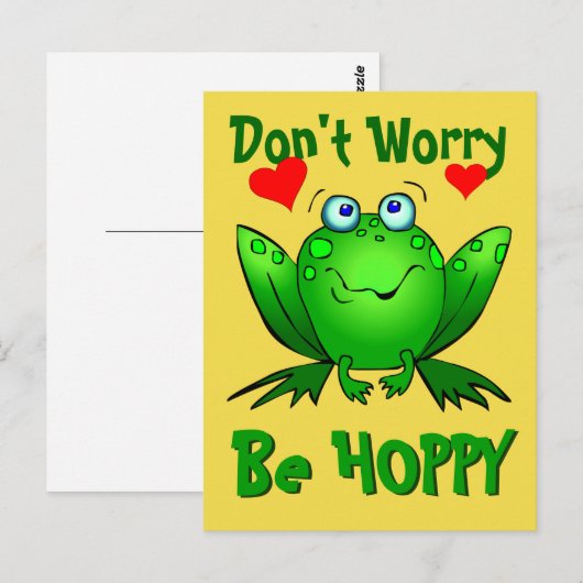 Maak je geen zorgen om de hap-achtige groene kikke briefkaart (Voorkant / Achterkant)