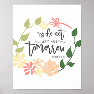 Maak je geen zorgen over Bijbelverse ventilator Ch Poster