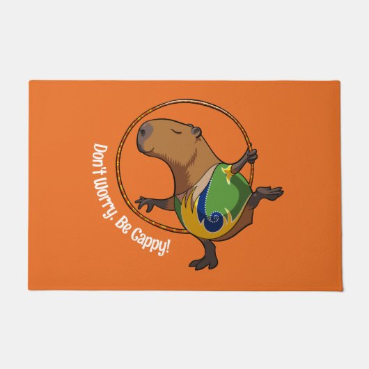 Maak je geen zorgen over Cappy Capybara Gymnast Ho Deurmat (Voorkant)