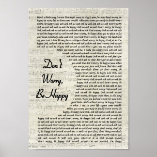 Maak je geen zorgen over een gelukkig Manuscript Poster