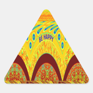 Maak je geen zorgen over Happy Art Print Design Driehoek Sticker
