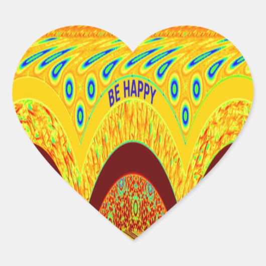Maak je geen zorgen over Happy Art Print Design Hart Sticker (Voorkant)