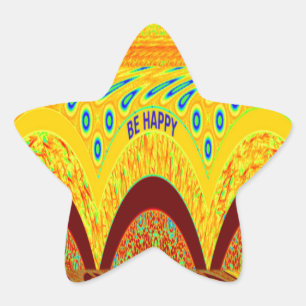 Maak je geen zorgen over Happy Art Print Design Ster Sticker