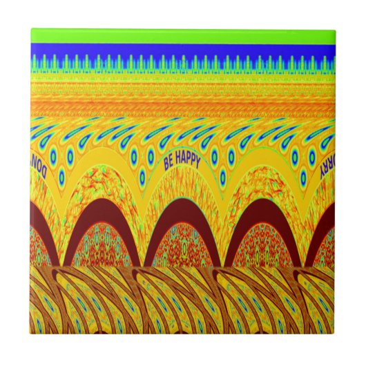 Maak je geen zorgen over Happy Art Print Design Tegeltje (Voorkant)