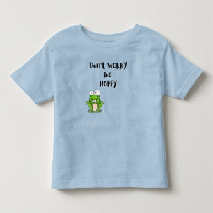 Maak je geen zorgen over Hoppy Cute Frog Kinder t Shirts