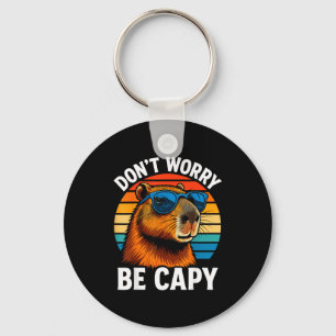 Maak je geen zorgen wees Capy Capybara Sleutelhanger