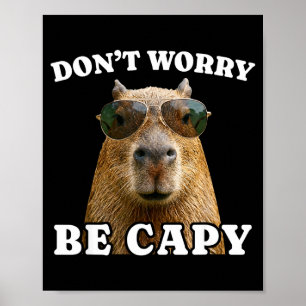 Maak je geen zorgen wees capy grappige capybara poster