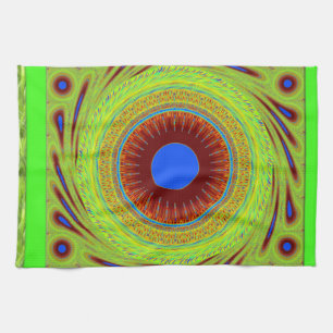 Maak je geen zorgen, wees een vrolijke kunstprint theedoek