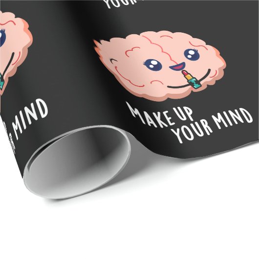 Maak Je Keuze Funny Brain Pun Donkere Achtergrond Cadeaupapier (Rol Hoek)