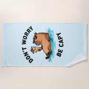 Maak Je Niet Druck Wees Capy Grappige Capybara Gra Strandlaken