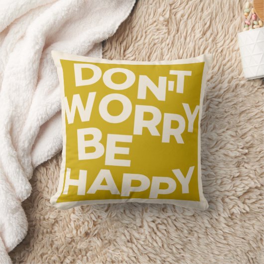 Maak je niet druk wees gelukkig kussen (Deken)