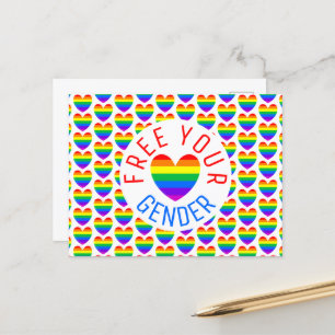 Maak je sekse vrij, regenbooghart briefkaart