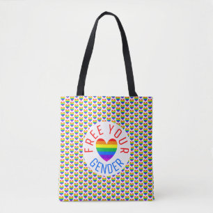 Maak je sekse vrij, regenbooghart draagtas
