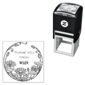 Maak je stijlvolle zonnebloemen bedankt aangepaste  zelfinktende stempel (In situ)