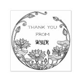 Maak je stijlvolle zonnebloemen bedankt aangepaste  zelfinktende stempel (Design)