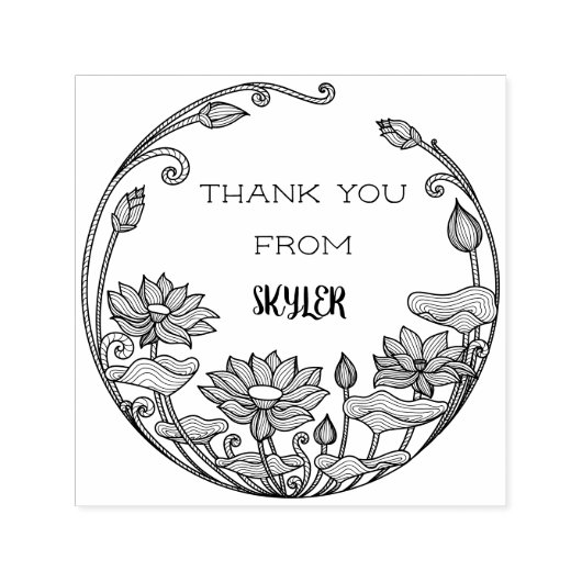 Maak je stijlvolle zonnebloemen bedankt aangepaste  zelfinktende stempel (Design)