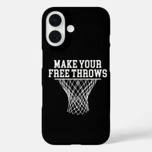 Maak je vrije worpen Vintage basketballspeler iPhone 16 Hoesje