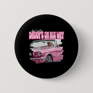 Maak je zorgen papa's op zijn weg Grappige Donald  Ronde Button 5,7 Cm