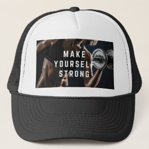 Maak jezelf sterk. Women's Workout Motivatie Trucker Pet