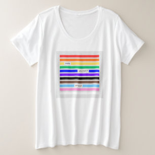Maak Jezelf Trots Regenboog Redactie Pride 2026 Grote Maat T-shirt