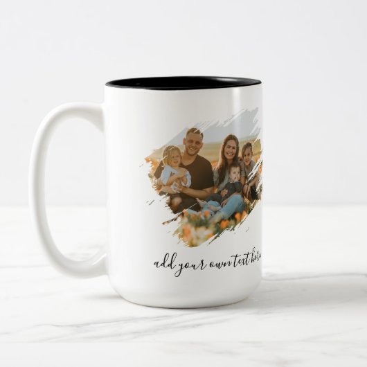 Maak Jouw Eigen 2 Foto Tweekleurige Koffiemok (Links)