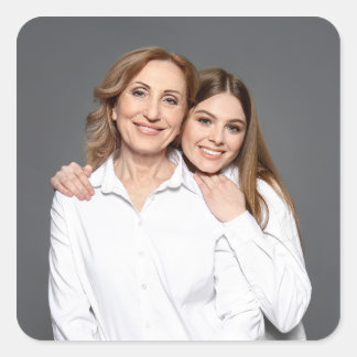 Maak Jouw Eigen Foto Moeder en Ik Vierkante Sticker