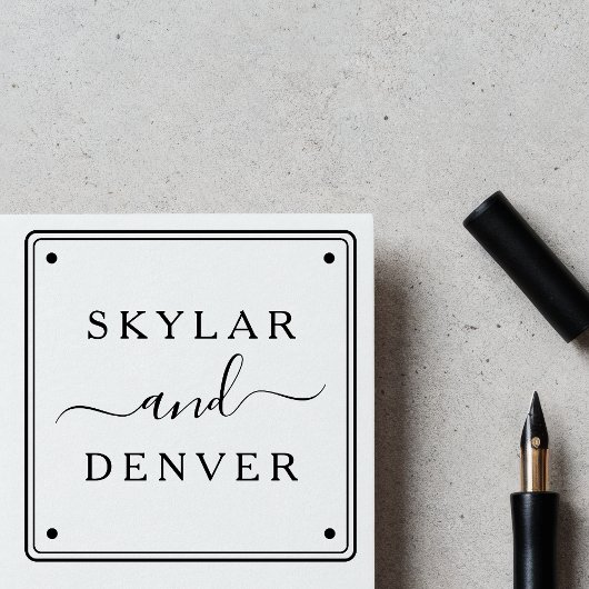 Maak Jouw Eigen Minimalistische Script Koppelnnaam Zelfinktende Stempel