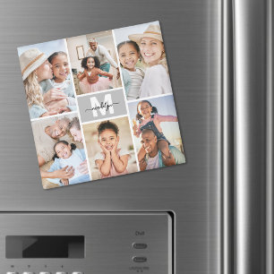 Maak Jouw Eigen Monogram 6 Foto Collage Magneet