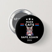 Maak katten weer veilig Grappige Kattenverkiezing Ronde Button 5,7 Cm (Voorkant /achterkant)