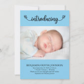 Maak kennis met Baby Boy met Butterflies Blue Birt Aankondiging (Voorkant)