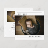 Maak kennis met Baby Modern Foto Birth Aankondiging (Voorkant / Achterkant)