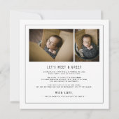 Maak kennis met Baby Modern Foto Birth Aankondiging (Achterkant)