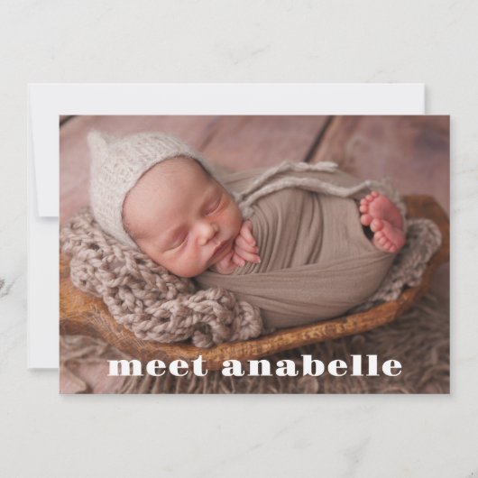 Maak kennis met Baby Photo Collage Birth Aankondiging (Voorkant)