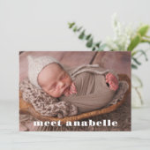 Maak kennis met Baby Photo Collage Birth Aankondiging (Staand voorkant)