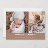 Maak kennis met Baby Photo Collage Birth Aankondiging (Achterkant)