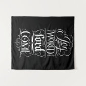 Maak kennis met de Christelijke kerstkalligrafie v Wandkleed (Voorkant (horizontaal))