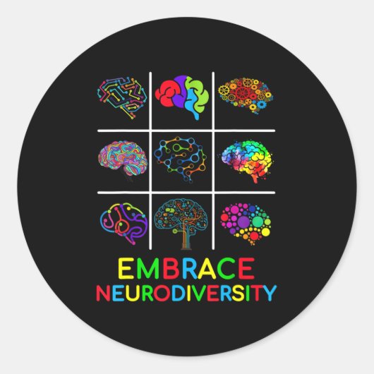 Maak kennis met de kennis over neurodiversity Vide Ronde Sticker (Voorkant)