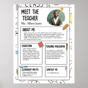 Maak kennis met de leraar moderne flyer voor terug poster