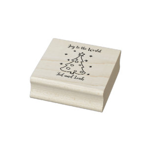 Maak kennis met de wereld aanpasbare kerstboom rubberstempel