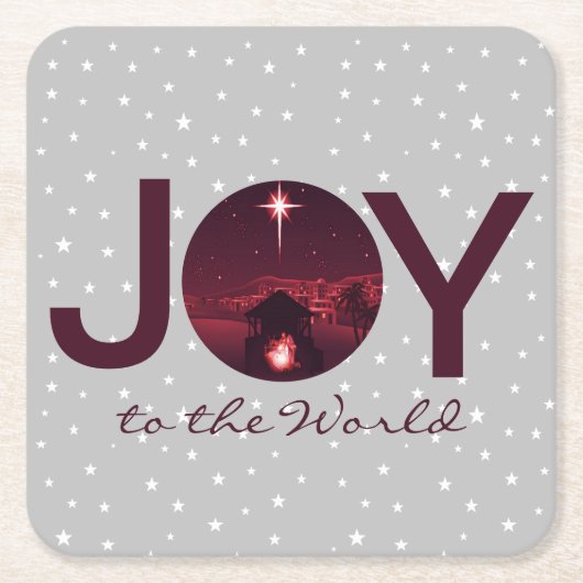 Maak kennis met de wereldnativiteit vierkante kartonnen onderzetter (Voorkant)