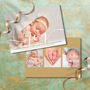Maak kennis met de World Holiday New Baby 4-fotoka Feestdagenkaart
