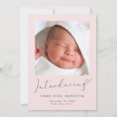 Maak kennis met Foto's roze babymeisje Aankondiging (Voorkant)