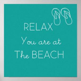 Maak kennis met het Beach Poster Aqua en White