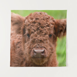 Maak kennis met het Schattige Highland Kalf Wandkleed