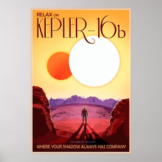Maak kennis met KEPLER-16b Two Suns NASA JPL Space Poster (Voorkant)