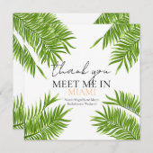 Maak kennis met Miami Bachelorette Party Vakantie Bedankkaart (Voorkant / Achterkant)