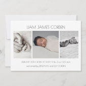 Maak kennis met Script Custom Photo Collage Baby B Aankondiging (Achterkant)